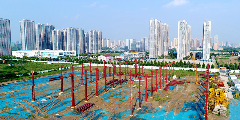 环球国际产业园钢结构厂房航拍图
